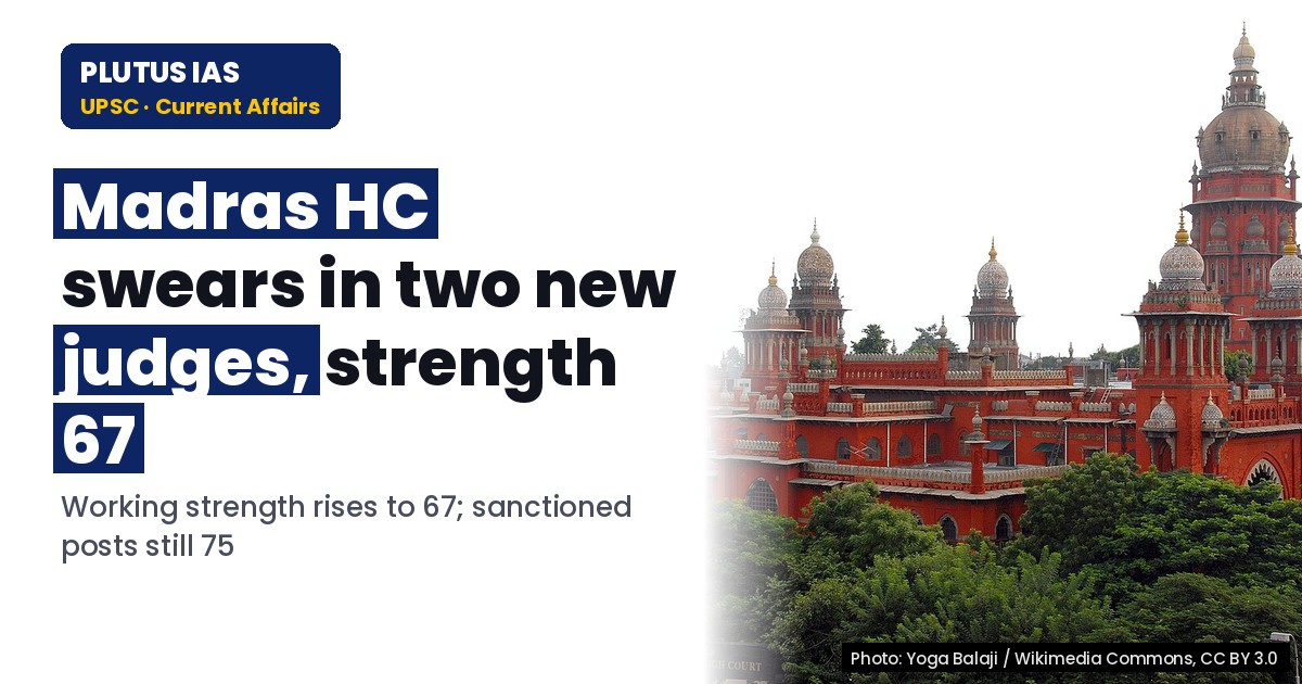 Madras High Court strength rises to 67: Key Polity update for UPSC aspirants