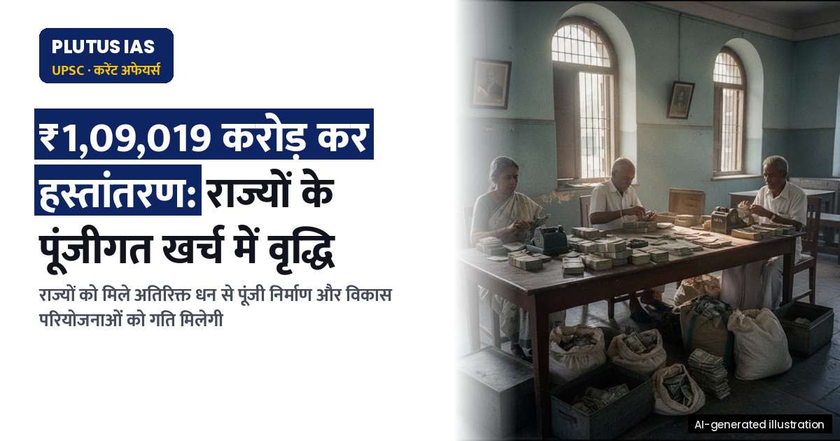 राज्यों को केंद्र से मिला ₹1,09,019 करोड़ का कर हस्तांतरण: जानें कैसे बढ़ेगी पूंजीगत खर्च