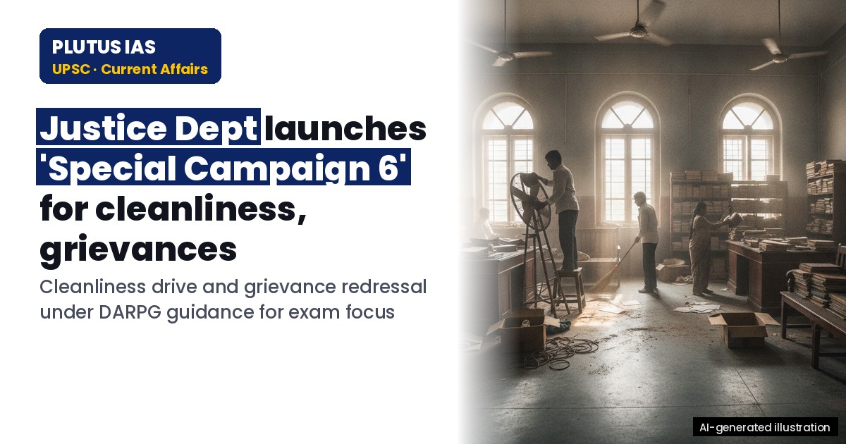 UPSC Focus: Justice Dept’s Special Campaign 6 for Pending Cases & Cleanliness