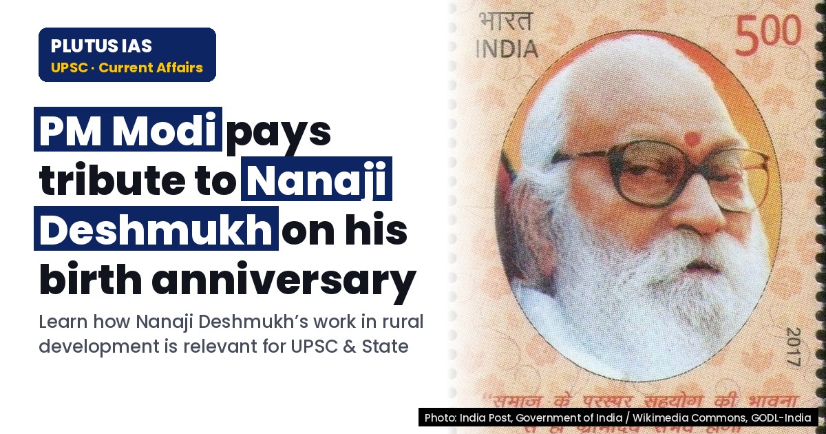 PM pays tribute to Nanaji Deshmukh on his birth anniversary