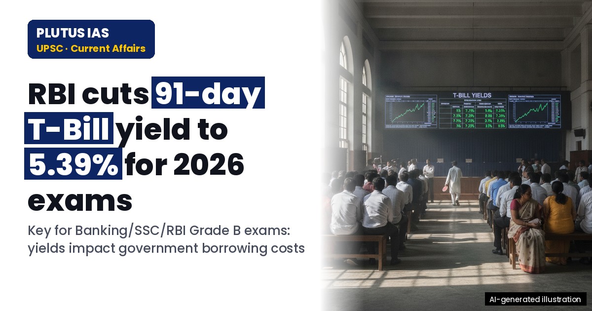RBI Auction Results: Key Cuts in 91/182/364-Day T-Bill Yields Explained for UPSC