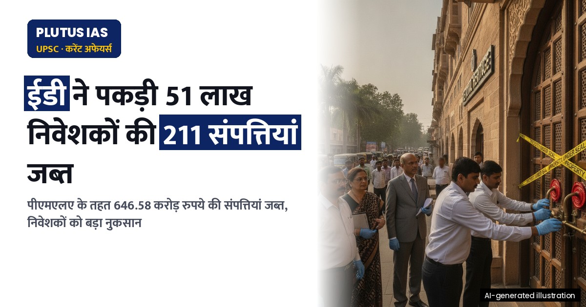 पीएमएलए के तहत ईडी ने पकड़ी 51 लाख निवेशकों की धोखाधड़ी, 211 संपत्तियां जब्त