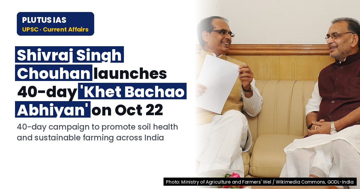 UPSC Alert: 40-Day 'Khet Bachao Abhiyan' Launch by Union Minister
