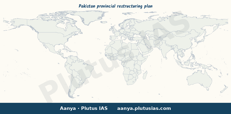 Map of Punjab, Sindh, Khyber Pakhtunkhwa, Balochistan highlighted on the map of India — Pakistan provincial restructuring…